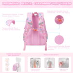 Kawaii Printed School Backpack – Lightweight, Waterproof, Pink Unicorn Design - Image 9