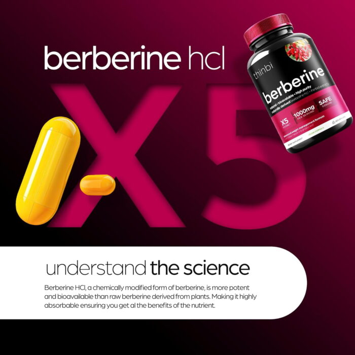 Berberine Supplement 1000Mg Weight Management, 60 Capsules - Image 7