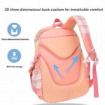 Girls 30L School Backpack – Waterproof Bookbag for Kids & Teens, Pink - Image 7