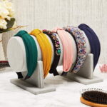 Velvet Headband Organizer Stand – Hair Accessory Storage & Display for Girls & Women (Gray) - Image 6