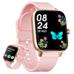 Smartwatch for Women – 1.69" Fitness Tracker, Call & Message Alerts, IP67 Waterproof (Gold/Pink)