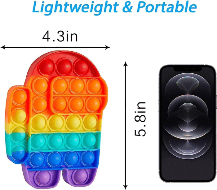 6-Pack Push Pop Fidget Toys – Anti-Anxiety Bubble Pop Stress Relievers, Silicone - Image 14