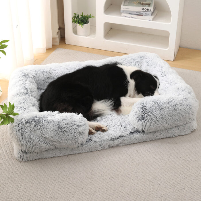 Plush round Pet Bed Dog Bed Winter - Image 3