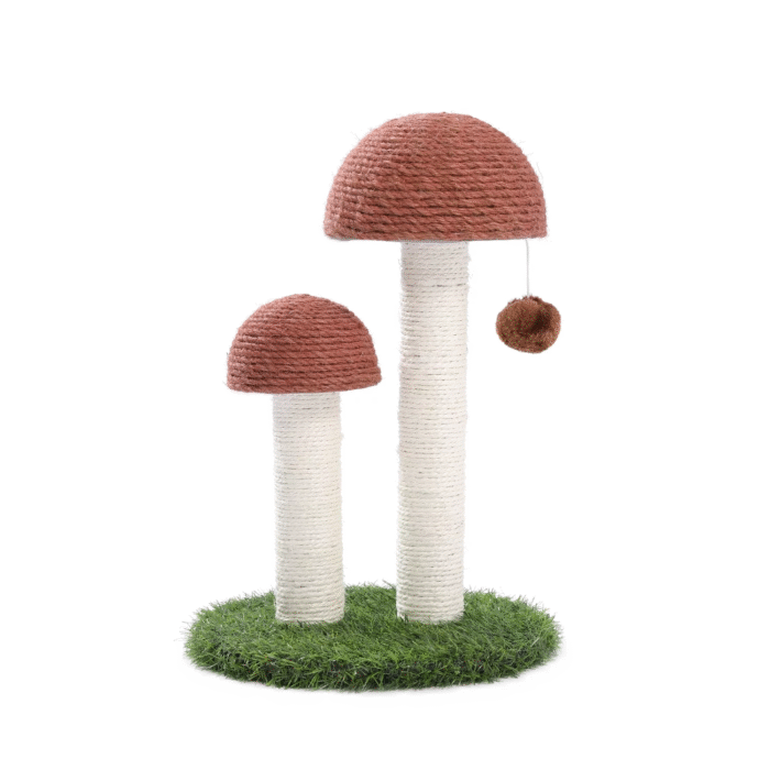 2-Pack Mushroom Cat Scratching Posts – 19" Sisal Scratcher for Kittens & Small Cats - Image 3