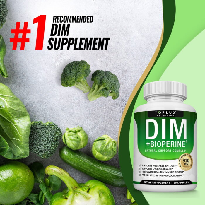 DIM Supplement 910mg with Bioperine – Hormonal Balance, 60 Capsules - Image 7