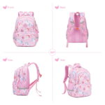 Kawaii Printed School Backpack – Lightweight, Waterproof, Pink Unicorn Design - Image 7