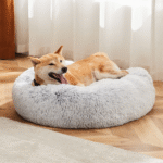 24-Inch Non-Slip round Fluffy Plush Pet Bed - Image 2