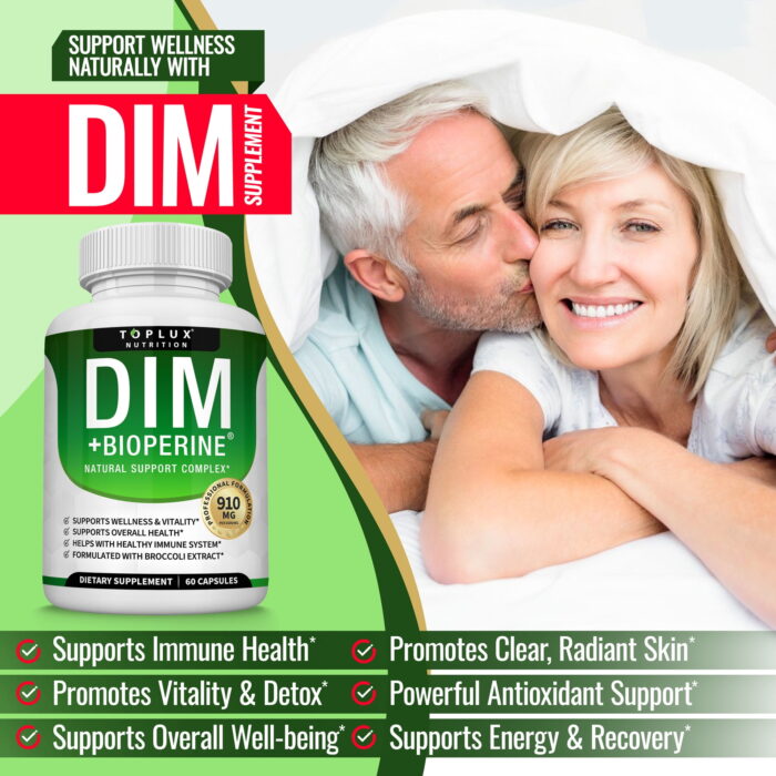 DIM Supplement 910mg with Bioperine – Hormonal Balance, 60 Capsules - Image 4