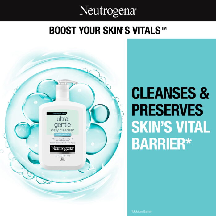 (2 Pack)  Ultra Gentle Daily Foaming Facial Cleanser, 12 Fl. Oz - Image 3