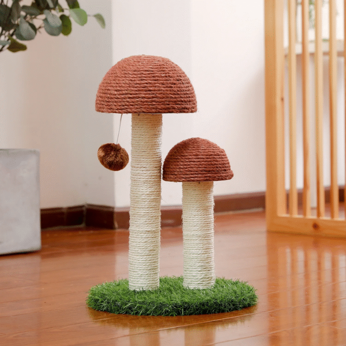 2-Pack Mushroom Cat Scratching Posts – 19" Sisal Scratcher for Kittens & Small Cats - Image 9