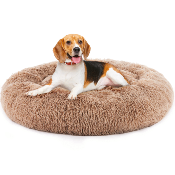 24-Inch Non-Slip round Fluffy Plush Pet Bed - Image 3