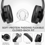 LUXMO Over-Ear Bluetooth Headphones – Wireless Noise-Cancelling Foldable Headset with Mic - Image 2