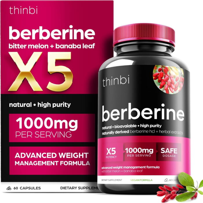 Berberine Supplement 1000Mg Weight Management, 60 Capsules - Image 3