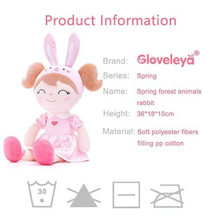 Soft Doll Baby Doll Girl Gifts Plush Bunny Dolls 14" with Gift Box - Image 10