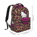 Hello Kitty Pink Leopard Backpack – Casual Laptop & School Travel Bag - Image 3