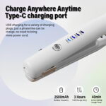 1.18" Ceramic Flat Iron Hair Straightener – Wireless, Rechargeable, Portable (White) - Image 16