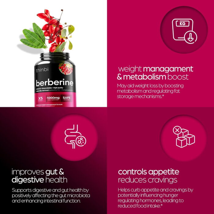 Berberine Supplement 1000Mg Weight Management, 60 Capsules - Image 8