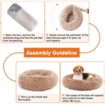 24-Inch Non-Slip round Fluffy Plush Pet Bed - Image 4