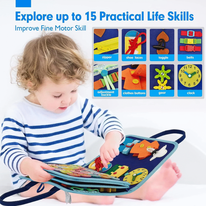Montessori Busy Board Toy – Educational Learning Toy for Toddlers Ages 1-3 - Image 7