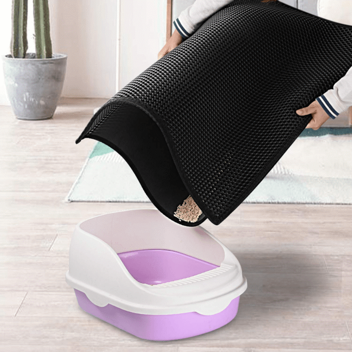 Kitty Cat Litter Mat – Double Layer Honeycomb, Waterproof, Non-Slip, Washable - Image 4