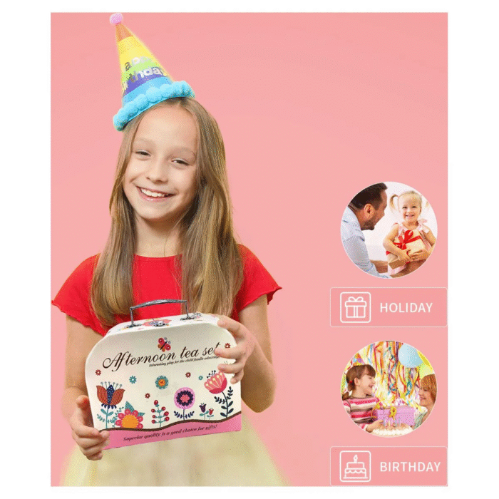 Kids’ Tea Party Set – Cake Stand & Play Food with Carry Case - Image 5