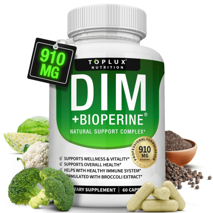 DIM Supplement 910mg with Bioperine – Hormonal Balance, 60 Capsules - Image 2