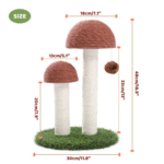 2-Pack Mushroom Cat Scratching Posts – 19" Sisal Scratcher for Kittens & Small Cats - Image 10