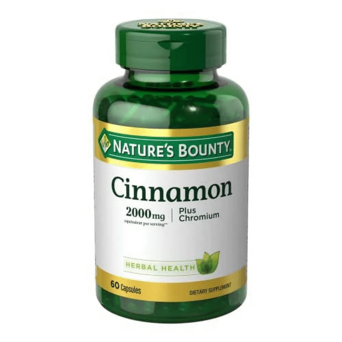 Nature’s Bounty Cinnamon 2000mg + Chromium – Sugar Metabolism Support, 60 Capsules - Image 2
