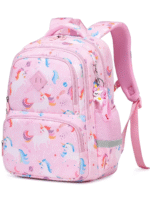 Kawaii Printed School Backpack – Lightweight, Waterproof, Pink Unicorn Design - Image 2