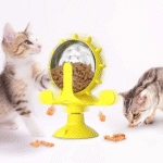 Interactive Cat Food Puzzle Toy – Windmill Turntable Feeder with Suction Cup - Image 2