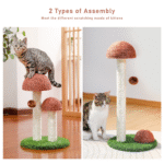 2-Pack Mushroom Cat Scratching Posts – 19" Sisal Scratcher for Kittens & Small Cats - Image 8