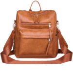 PU Leather Backpack Purse for Women Casual Handbag Ladies Shoulder Bags Gray - Image 11