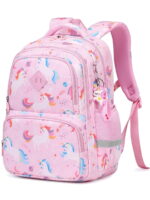 Kawaii Printed School Backpack – Lightweight, Waterproof, Pink Unicorn Design