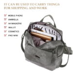 PU Leather Backpack Purse for Women Casual Handbag Ladies Shoulder Bags Gray - Image 3