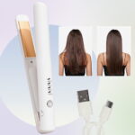 1.18" Ceramic Flat Iron Hair Straightener – Wireless, Rechargeable, Portable (White) - Image 5