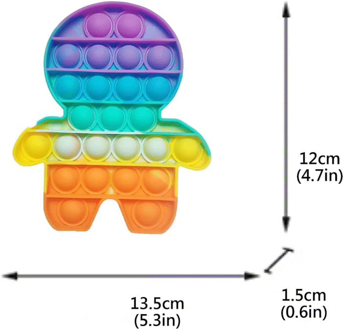 6-Pack Push Pop Fidget Toys – Anti-Anxiety Bubble Pop Stress Relievers, Silicone - Image 3