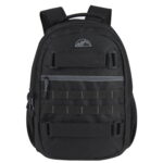 19" Dual Compartment Laptop Backpack – Heavy-Duty with Skateboard Straps, Black - Image 7