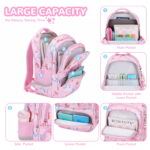 Kawaii Printed School Backpack – Lightweight, Waterproof, Pink Unicorn Design - Image 8