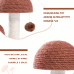 2-Pack Mushroom Cat Scratching Posts – 19" Sisal Scratcher for Kittens & Small Cats - Image 11