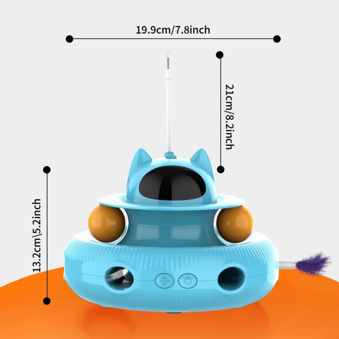 4 in 1 Indoor Interactive Cat Toy with Laser & Retractable Feather Wand - Image 7
