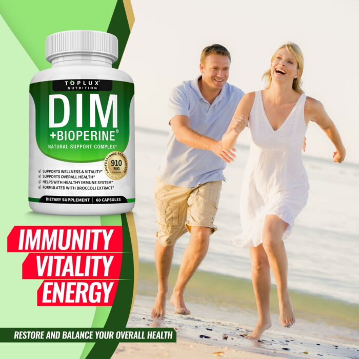DIM Supplement 910mg with Bioperine – Hormonal Balance, 60 Capsules - Image 6