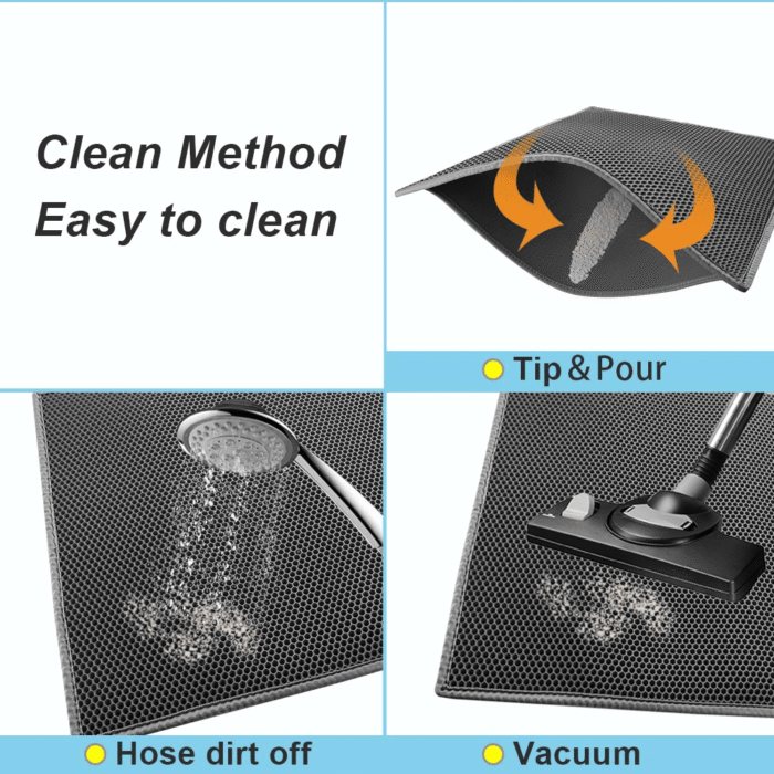 Kitty Cat Litter Mat – Double Layer Honeycomb, Waterproof, Non-Slip, Washable - Image 8