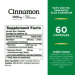 Nature’s Bounty Cinnamon 2000mg + Chromium – Sugar Metabolism Support, 60 Capsules - Image 3