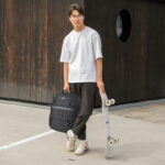 19" Dual Compartment Laptop Backpack – Heavy-Duty with Skateboard Straps, Black - Image 5