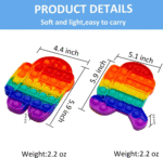 6-Pack Push Pop Fidget Toys – Anti-Anxiety Bubble Pop Stress Relievers, Silicone - Image 2
