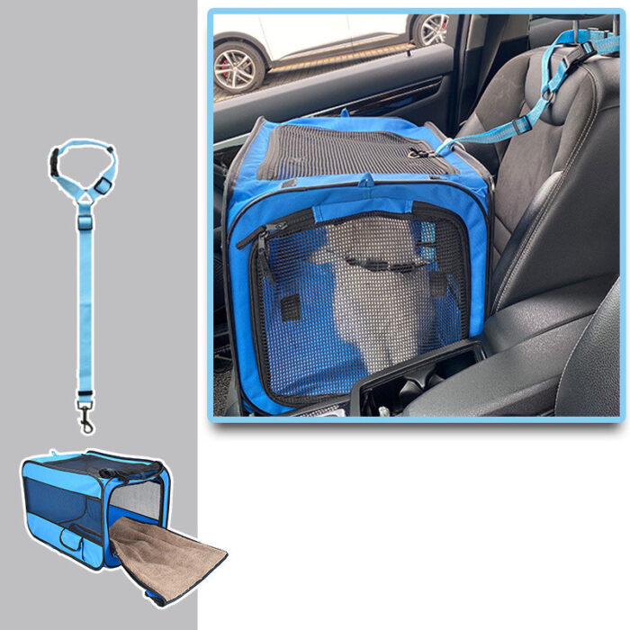 Portable Pet Travel Carrier Bag – Foldable with Safety Zippers - Image 9