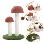 2-Pack Mushroom Cat Scratching Posts – 19" Sisal Scratcher for Kittens & Small Cats - Image 2