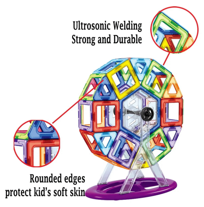 106-Piece Magnetic Tiles Set – STEM 3D Building Toys for Ages 3+ - Image 3