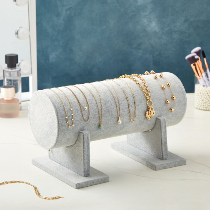 Velvet Headband Organizer Stand – Hair Accessory Storage & Display for Girls & Women (Gray) - Image 4