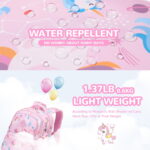 Kawaii Printed School Backpack – Lightweight, Waterproof, Pink Unicorn Design - Image 5